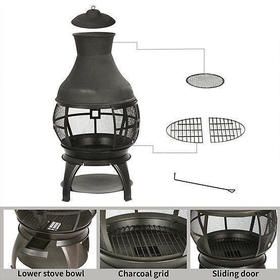 HeatMaxx 45 in. Outdoor Wood-Burning Chiminea
