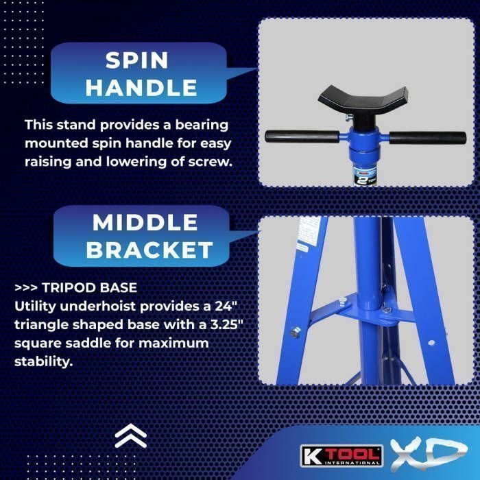 K Tool 2 Ton Under Hoist Jack Stand