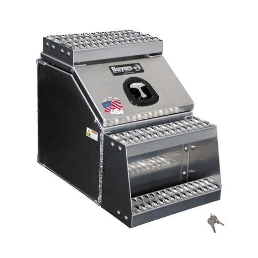 Buyers Products 28-in x 24-in x 18-in Smooth Aluminum Step Box Truck Tool Box 1705281