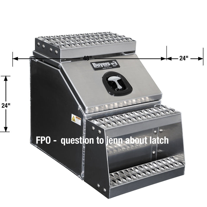 Buyers Products 28-in x 24-in x 18-in Smooth Aluminum Step Box Truck Tool Box 1705281
