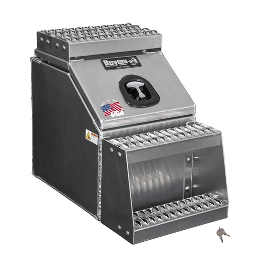 Buyers Products 28-in x 24-in x 19-in Smooth Aluminum Step Box Truck Tool Box 1705285
