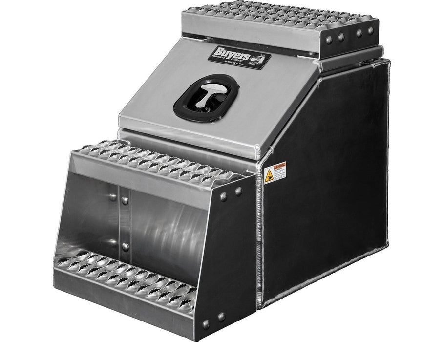 Buyers Products 28-in x 24-in x 19-in Smooth Aluminum Step Box Truck Tool Box 1705285