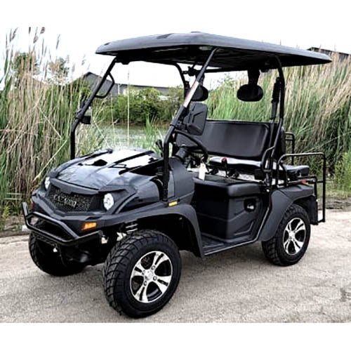 New Gas Golf Cart UTV Hybrid Big Hammer 200 GVX Side by Side UTV With Custom Rims/Tires – Black