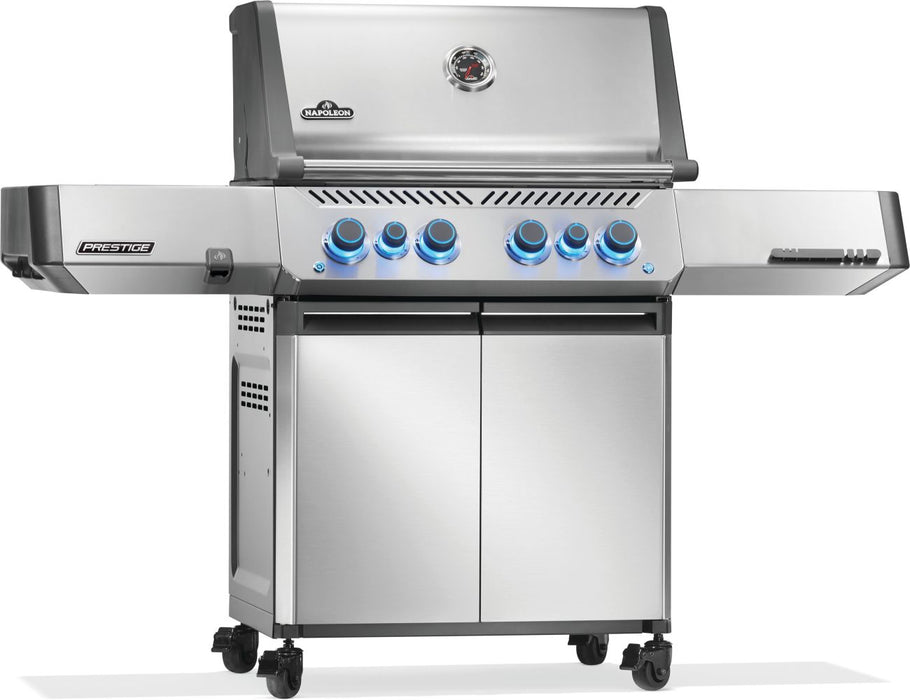 Napoleon Phantom Prestige 500 Gas Grill with Infrared Rear Burner, Infrared Side Burner, & Rotisserie Kit - Stainless Steel