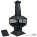 Sunnydaze 57″ 360-Degree View Steel Wood-Burning Chiminea with Grate, Poker, and Cover