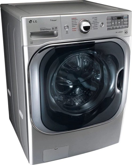 LG – 5.2 Cu. Ft. High Efficiency Front-Load Washer with Steam and TurboWash Technology – Graphite steel