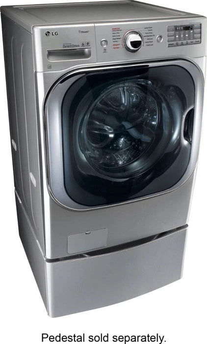 LG – 5.2 Cu. Ft. High Efficiency Front-Load Washer with Steam and TurboWash Technology – Graphite steel