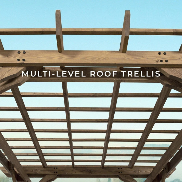 12×10 Fairhaven Pergola, Rustic Finish