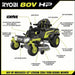 RYOBI 80V HP Brushless 42 in. Battery Electric Cordless Zero Turn Riding Mower Batteries and Charger 80V Batteries 40V
