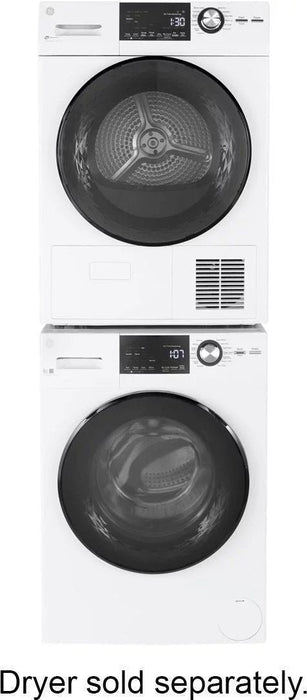GE – 2.4 Cu. Ft. High Efficiency Stackable Front Load Washer with Steam and Sanitize – White