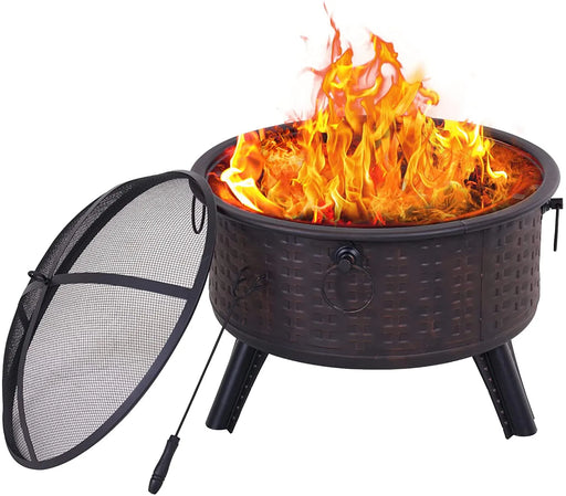 26'' Fire Pit Wood Burning Fire Pit For Outdoor - CozeeFlames.com