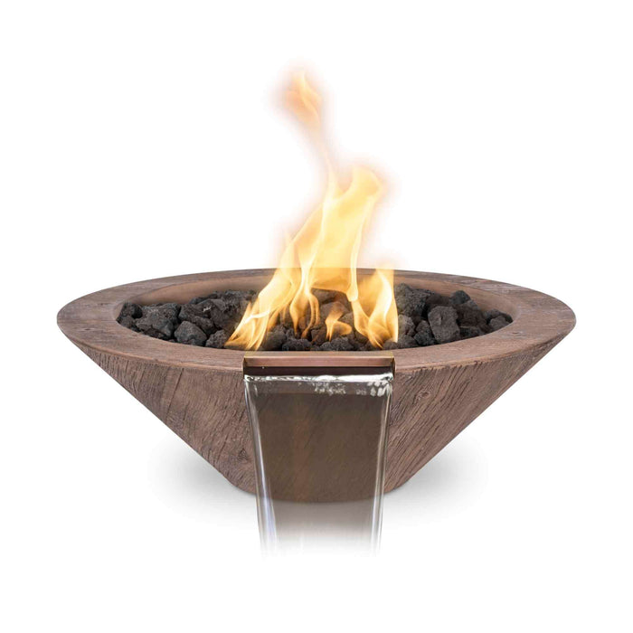 24" Cazo Wood Grain Fire and Water Bowl - CozeeFlames.com