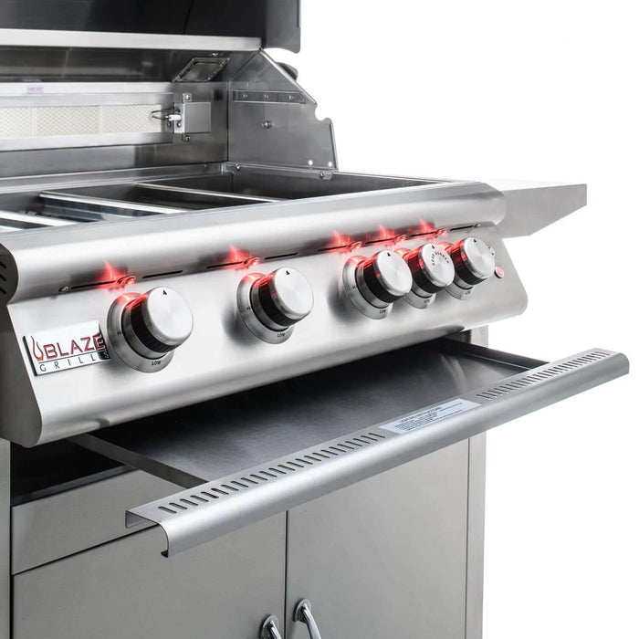 Blaze Premium LTE 32-Inch 4-Burner Built-In Gas Grill With Rear Infrared Burner & Grill Lights - BLZ-4LTE2-NG/LP - CozeeFlames.com