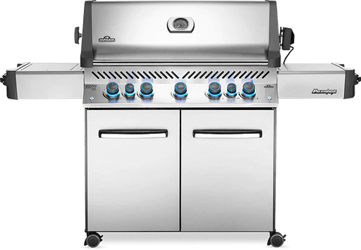 Napoleon Prestige 665 Freestanding Gas Grill with Infrared Rear Burner and Infrared Side Burner and Rotisserie Kit - CozeeFlames.com