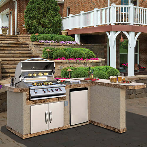 Cal Flame L Shaped Outdoor Kitchen Island Cal Flame Escape Series