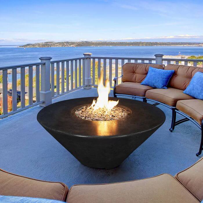 Grand Canyon- Olympus Round Firepit Table- ORECFT-444418 - CozeeFlames.com